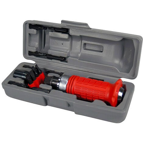 Tournevis à frapper professionnel poignée rouge avec 12 embouts - AUTOBEST