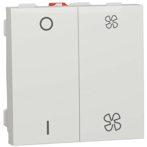 Unica - commande VMC - ON/OFF + 2 vitesses - 10A - 2 mod - Blanc - méca seul (NU321418)