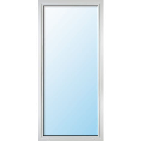 Uw 0,86 Porte de fenêtre PVC, triple vitrage, blanc/blanc, 1 vantail, oscillo-battant, largeur 90 cm, hauteur 200 cm, tirant droit
