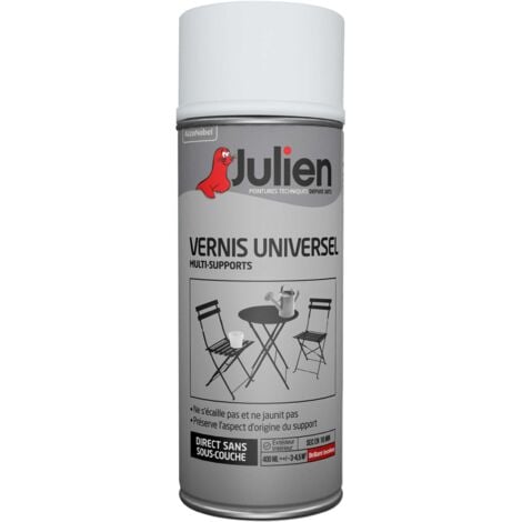Vernis universel aérosol multi-supports - Brillant Incolore - 400 ml - Julien