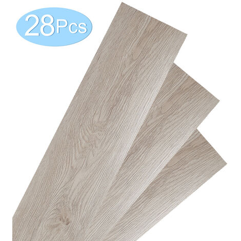 VINGO env.4m² Sol vinyle Chêne Blanc Oak Adhésif Stratifié Vinyle