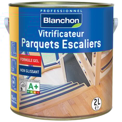 Vitrificateur Parquets Escaliers Aqua-Polyuréthane formule gel finition satiné bidon de 1 litre - BLANCHON
