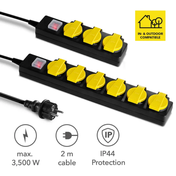 Bloc multiprises à clapet de protection à fermeture automatique