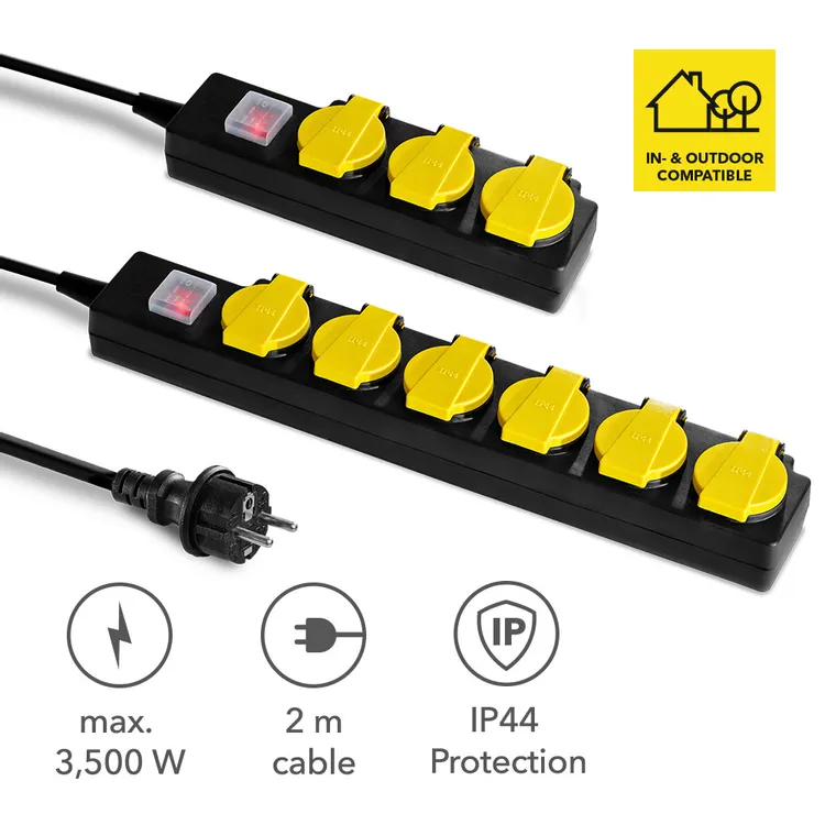 Bloc multiprises à clapet de protection à fermeture automatique