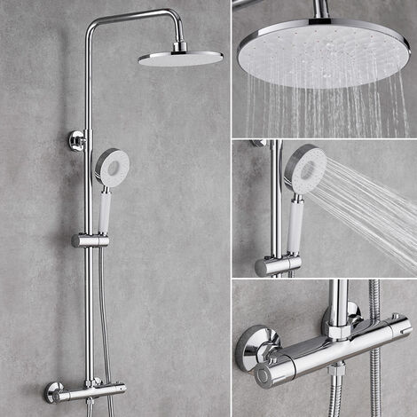 XICHAO Colonne de Douche Thermostatique Ensemble de Douche Réglable en Acier Inox