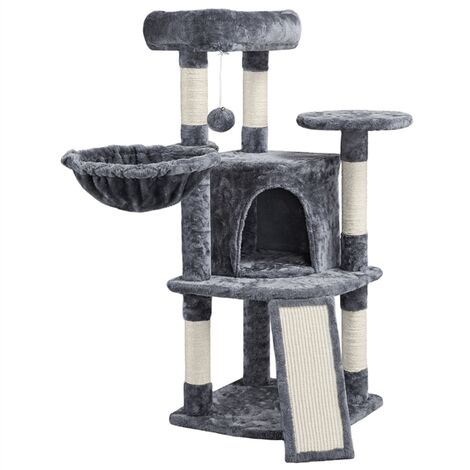 Yaheetech Arbre à Chat Griffoir Grattoir Tour pour Chat avec Centre d'activités Arbre a Chat Hauteur 107cm Gris Foncé