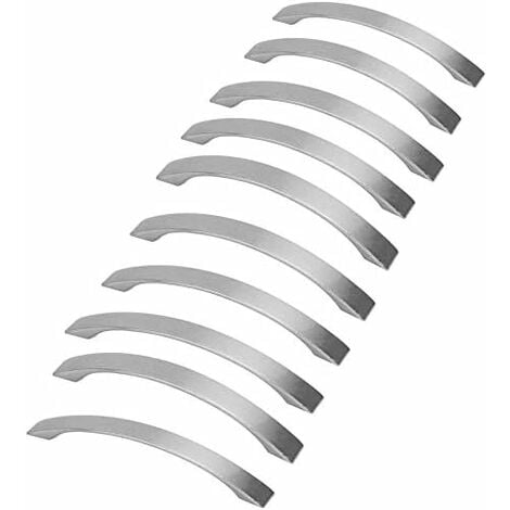 ZOLGINAH Lot de 10 Poignee de Meuble Cuisine - Chromées- Poignées de Porte Nickel Brossé Poignee de Cuisine inox entraxe 96mm