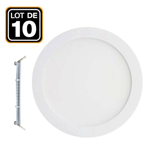 10 Spot Encastrable LED 6W Rond Extra-Plat Blanc Froid 6000K