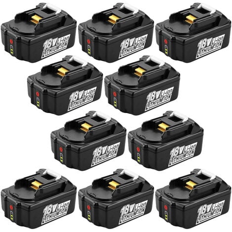 10X Batterie pour Makita 18V 5.0Ah BL1860B BL1850B BL1840B BL1830B BL1820B BL1815 BL1815N LXT400 pour Makita Batteries d'outils avec indicateur LED 18V Li-thium