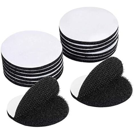 15 Pièces Noir Scratch Autocollant Double Face,Bande Auto-Adhésif, Adhesif Double Face Extra Fort, Rond (5 x 5cm)
