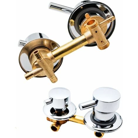 2/3/4/5 Voies Sortie Deau Filetage/intubation, Entraxe 10 Cm/12,5 Cm Mitigeur Laiton Salle De Bain Poli Douche Robinet Cabine, Double Support Contrôle Intubation 3 way 10cm Lumten