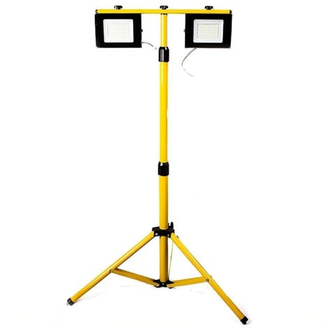 2 Projecteurs LED 30W de Chantier sur Trépied Blanc Naturel 4000K - 5300lm