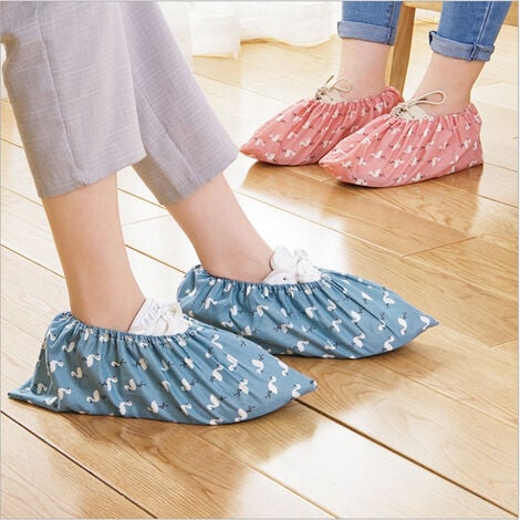 6 Paires de Couvre-Chaussures Réutilisables en Tissu Couvre-Chaussures Lavables