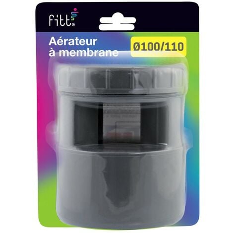 Aérateur à membrane PVC évacuation Ø100/110 en blister - Fitt - Gris - PVC