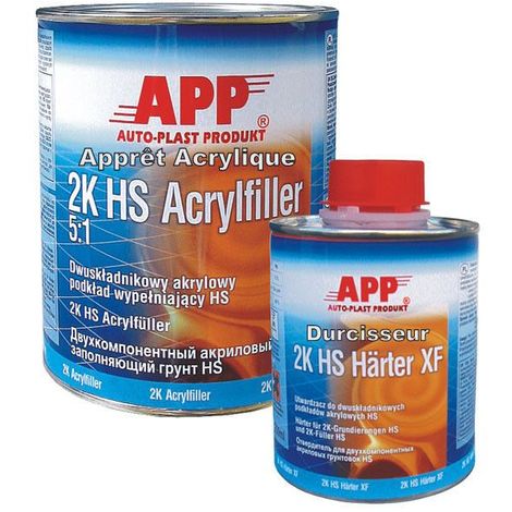 Apprêt  blanc carrosserie garnissant isolant ou poursuite 1L + durcisseur 0,2L