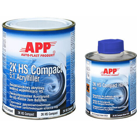 Apprêt garnissant compact carrosserie gris foncé 2k HS + durcisseur+ diluant=+1,6 kg