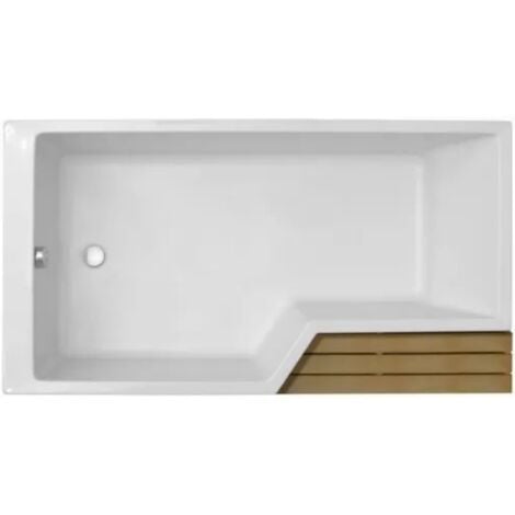Baignoire bain douche JACOB DELAFON Neo, version gauche Blanc brillant 150 x 60/80