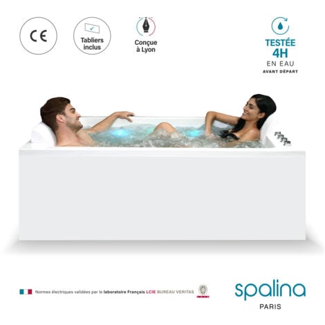 Baignoire balnéo 2 places CETANA DUO Wave L170xl100xH63cm, by SPALINA