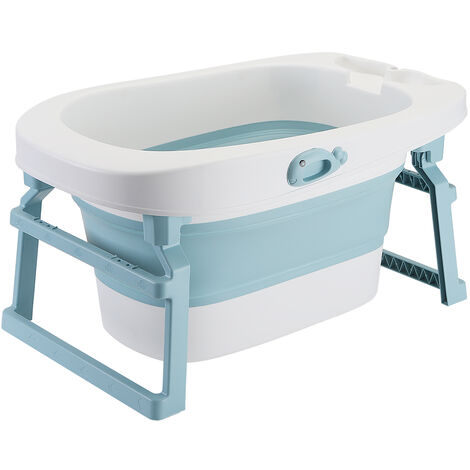 Baignoire Bébé, Pliable Ultra Compacte, PP+TPE, Convient aux Enfants de 0 à 36 Mois