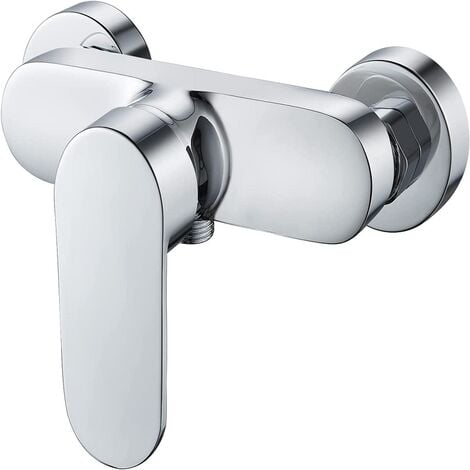 BOOXELY Mitigeur Monocommande Douche, Robinet Mitigeur de Douche Mural, Sous La Sortie d'eau en 1/2", Chromé