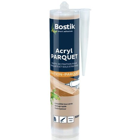 Bostik Joint Acryl Parquet - Joint de Finition Parquets et Sols Stratifiés 300ml  Couleur: Hêtre clair
