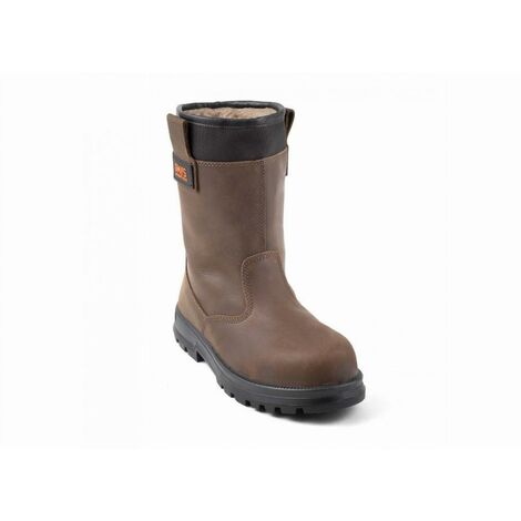 Bottes Fourrées - GASTON MILLE - KAMA S3 CI en cuir marron Embout et semelle acier-43