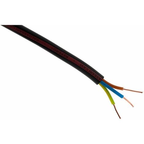 Câble d'alimentation électrique U1000R2V 3G1,5 Noir - 100m