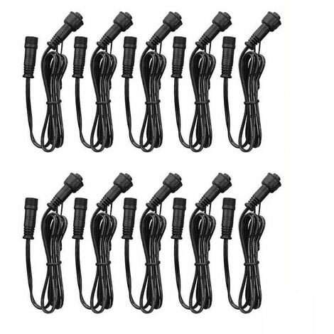 Cable Rallonge, 10 Pack, Pour Spots LED Encastrables,Etanche IP67,1M / 3.3Ft, 2Pin, avec connecteurs mâles et femelles