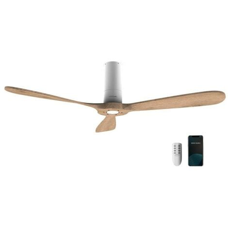 Cecotec Ventilateur de plafond avec télécommande et Wifi EnergySilence Aero 5500 Blanc Aqua Connecté. 40 W, Diamètre 52, 3 Lames, Protection IP44, Mode hiver-été, Minuterie