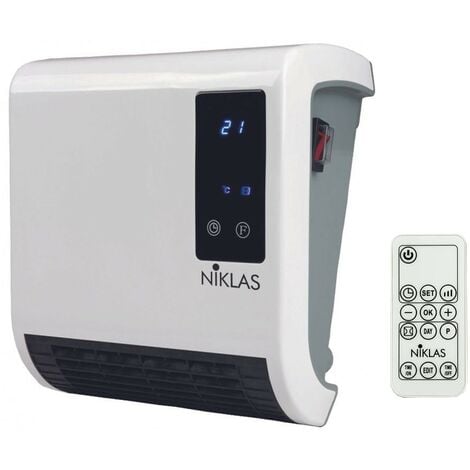 Chauffage soufflant 2000W Trendy Numérique Programmable Télécommande 2 puissances Chauffe jusqu'à 20 m² IP22 NIKLAS