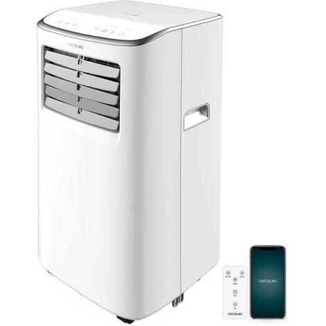Climatisation portable CECOTEC avec télécommande et WiFi ForceClima 7500 Soundless Connected. 7000 BTU, contrôle tactile et écran LED, minuterie, couverture jusqu'à 15 m2