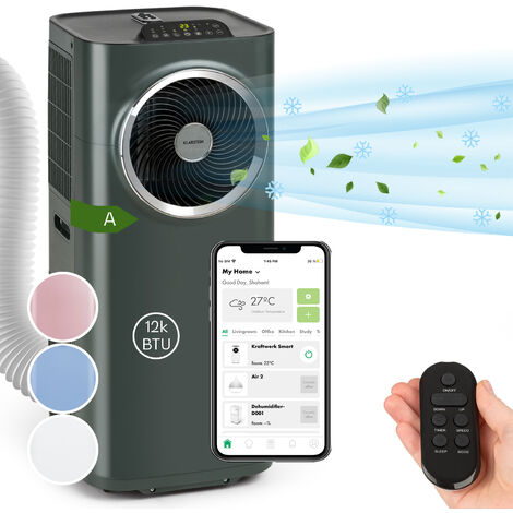 Climatiseur mobile KLARSTEIN Silencieux 12K BTU Anthracite Classe énergétique A+