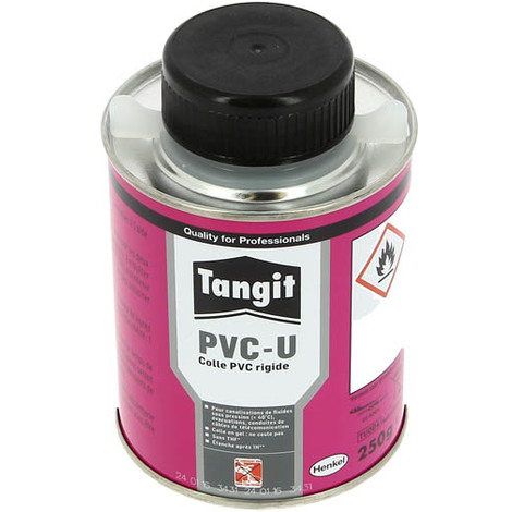 Colle gel PVC rigide TANGIT eau non potable+pinceau Pot 250g