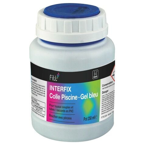 Colle piscine gel bleu Interfix 250ml - Fitt - Bleu