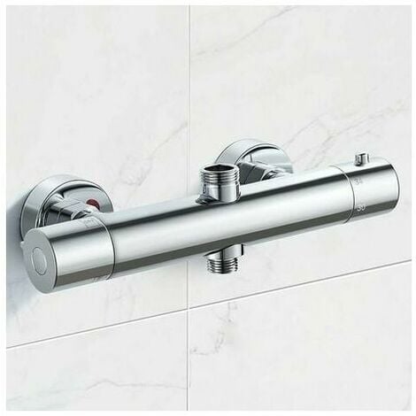 Colonne thermostatique, robinet de douche en laiton haut G3/4 (26,4 mm) + bas G1/2 (21 mm) + entraxe (150 mm),