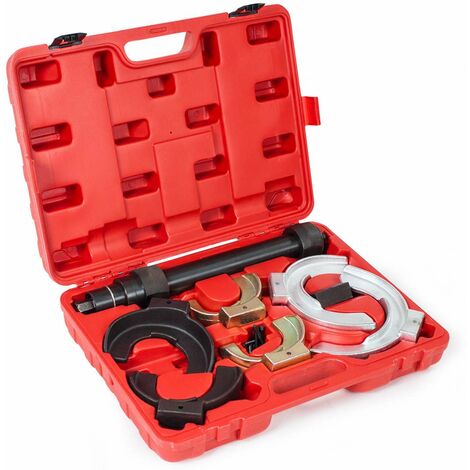 Compresseur de ressort universel d'amortisseurs McPherson 3 têtes de serrage et entretoise