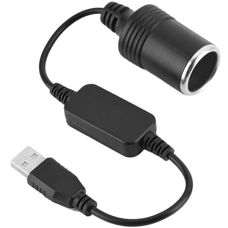 Convertisseur d'adaptateur d'allume-Cigare Port USB vers câble Adaptateur de convertisseur de Prise Allume-Cigare 12V pour enregistreur de conduite, chien électronique