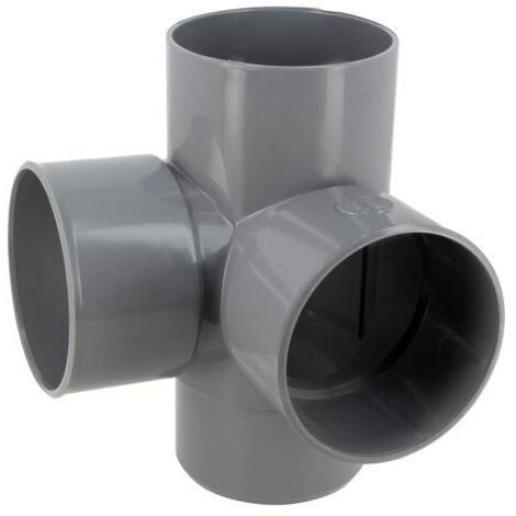 Culotte mâle femelle 87°30 double équerre diamètre 100mm, NICOLL, Réf. AT18