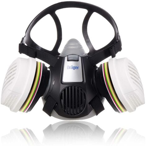 Dräger X-plore 3300 Demi-Masque de Protection respiratoire adapté aux substances Chimiques, gaz, vapeurs  Kit avec 2 filtres A1B1E1K1 HG P3  Taille M