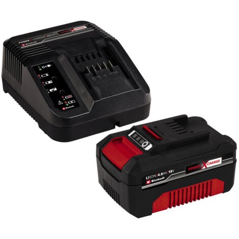Einhell Original Starter Kit 4,0 Ah Power X-Change (18V, Lithium-Ion, 1 chargeur + 1 batterie 4,0 Ah, Témoin de niveau de charge)