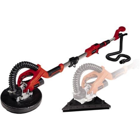 Einhell Ponceuse girafe TE-DW 225 X (750 W, porte-balais à ressorts, manche télescopique 165 cm maximum) vendue avec disques et triangles de ponçage, patins en tissu abrasif et coffret)