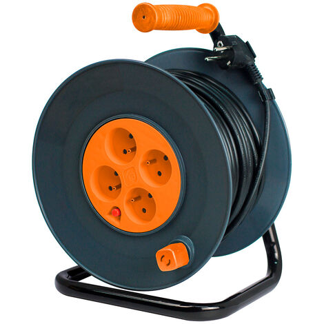 Enrouleur ZENITECH HO5VV-F 4 prises 3G1,5 40m + coupe-circuit