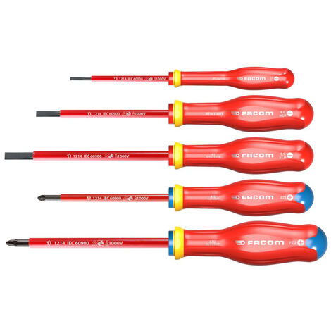 FACOM Coffret de 5 Tournevis Isolés 1000V AT5VE.PB