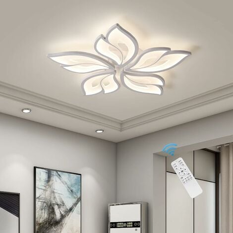Ganeed Plafonnier Moderne, Lustre Plafonnier LED Dimmable Plafonniers Encastrés, Plafonnier Acrylique Télécommande pour Salon Salle À Manger Chambre