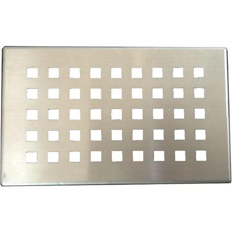 Grille inox PIATTO pour receveurs de douche en SoliCast© motif quadrillage