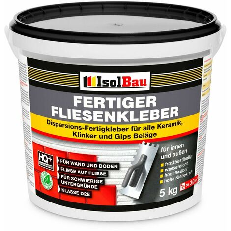 Isolbau Colle pour carrelage intérieur et extérieur 5 kg de colle prête à l'emploi Mortier Flex Blanc Colle pour carrelage