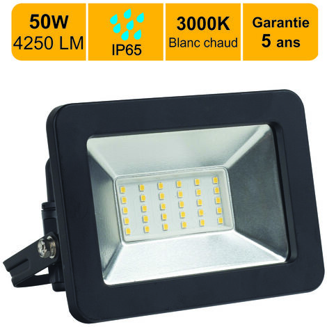 Projecteur LED 50W 4250 LM 3000K IP65 connexion en direct - garantie 5 ans