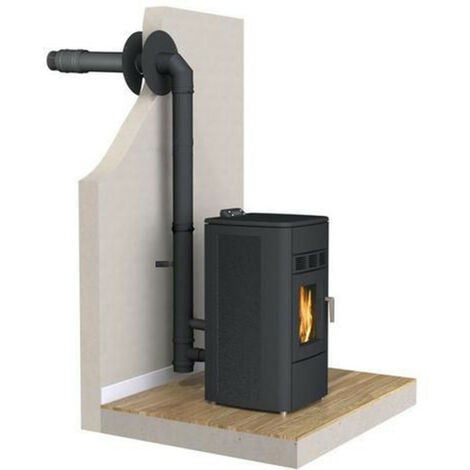 Kit conduit Ventouse ou sortie façade pour Poêle à granulés - Noir mat