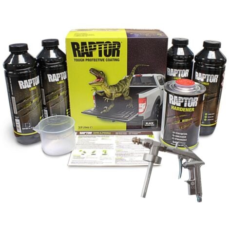 Kit de Raptor Noir 4 bouteille, durcisseur et pistolet inclus UPOL