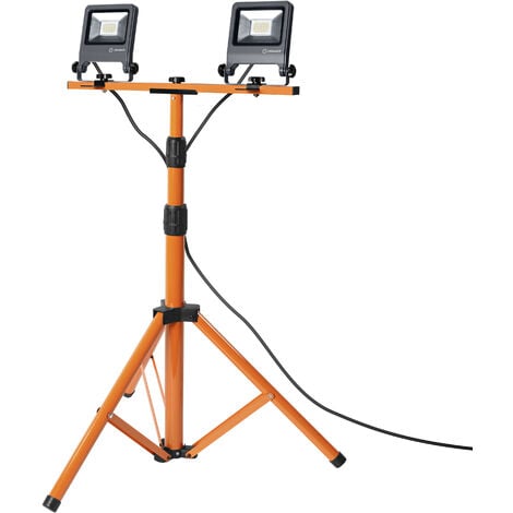 LEDVANCE Lampe de travail LED d'extérieure pour le sol, WORKLIGHTS - TRIPOD / 40 W, 220…240 V, Angle de rayonnement: 120°, Cool White, 4000 K, Matériau: Aluminum/acier, IP65